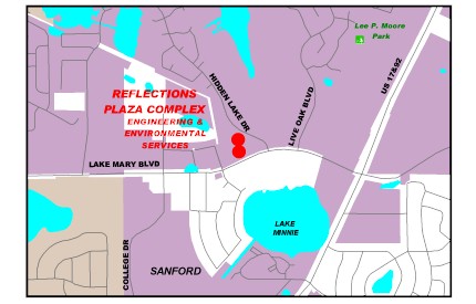 Map location of Environmental Services - Reflections Plaza Complex