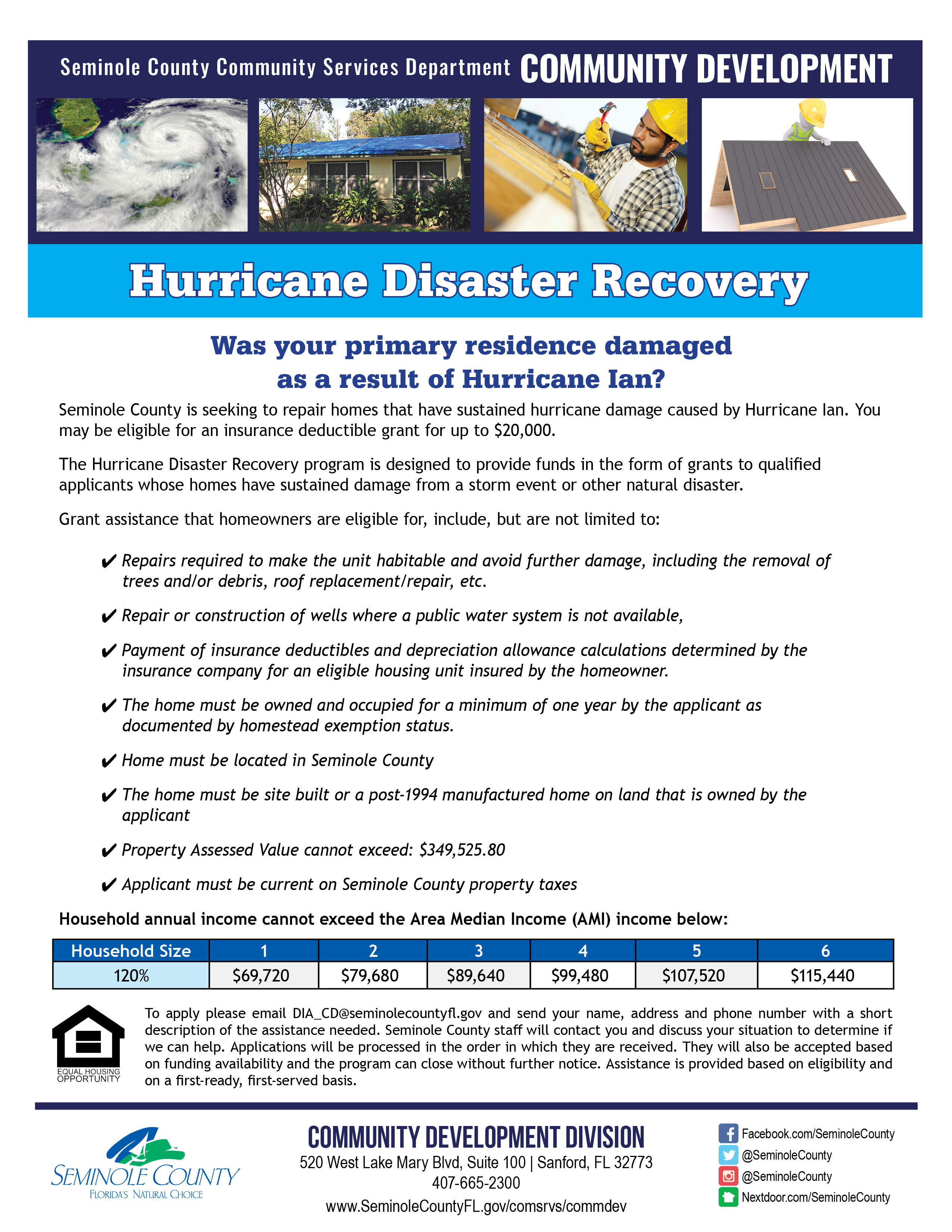Seminole County Hurricane Disaster Recovery Assistance