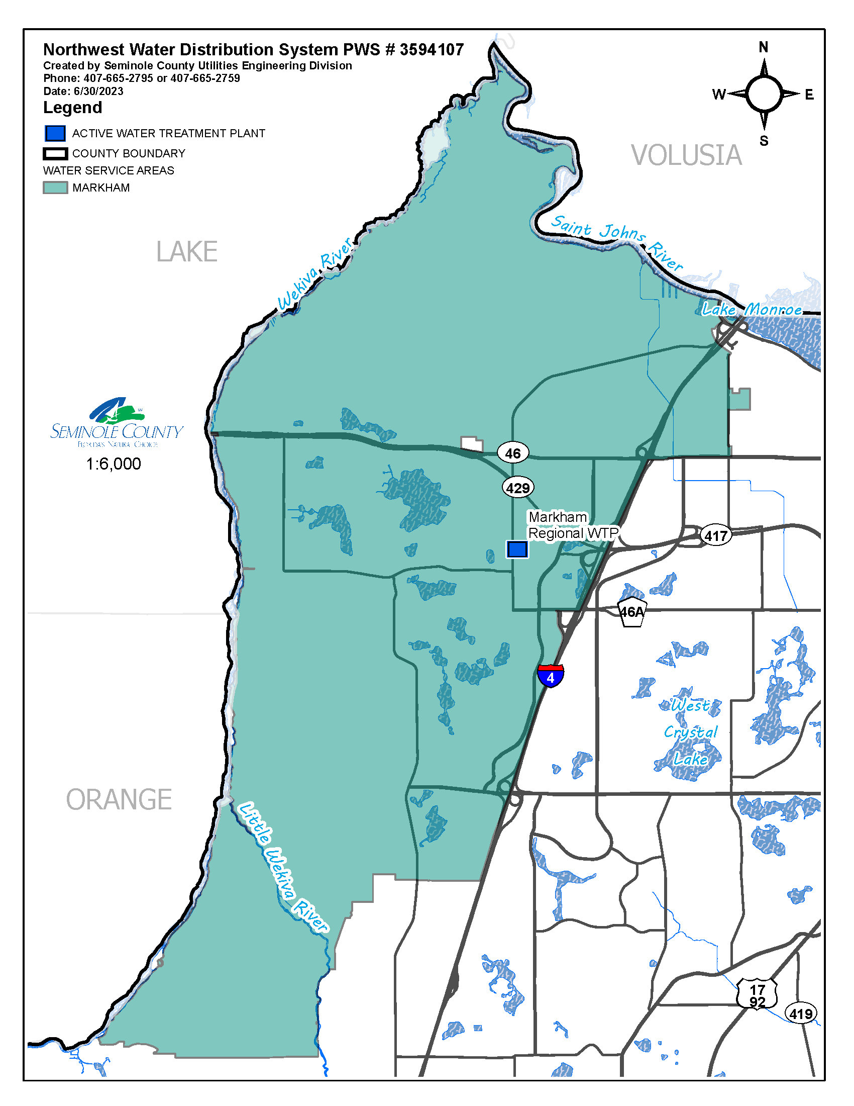 map of area affected by TTHM's in water