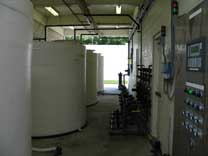 Effluent is disinfected with sodium hypochlorite