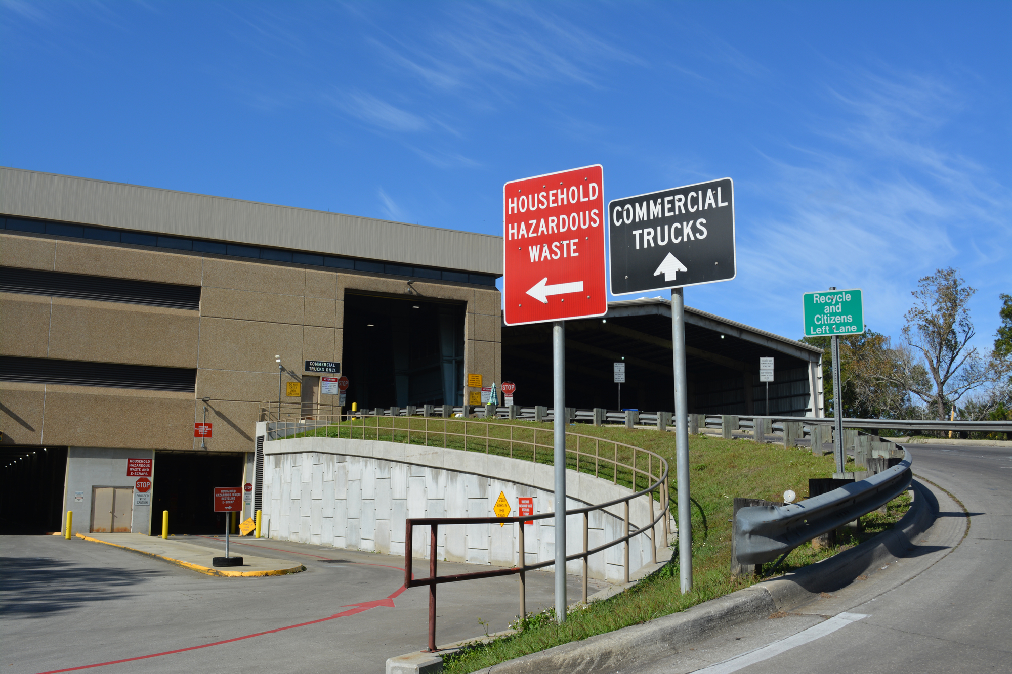 Central Transfer Station — photo of outside of building, trees, and parking lot