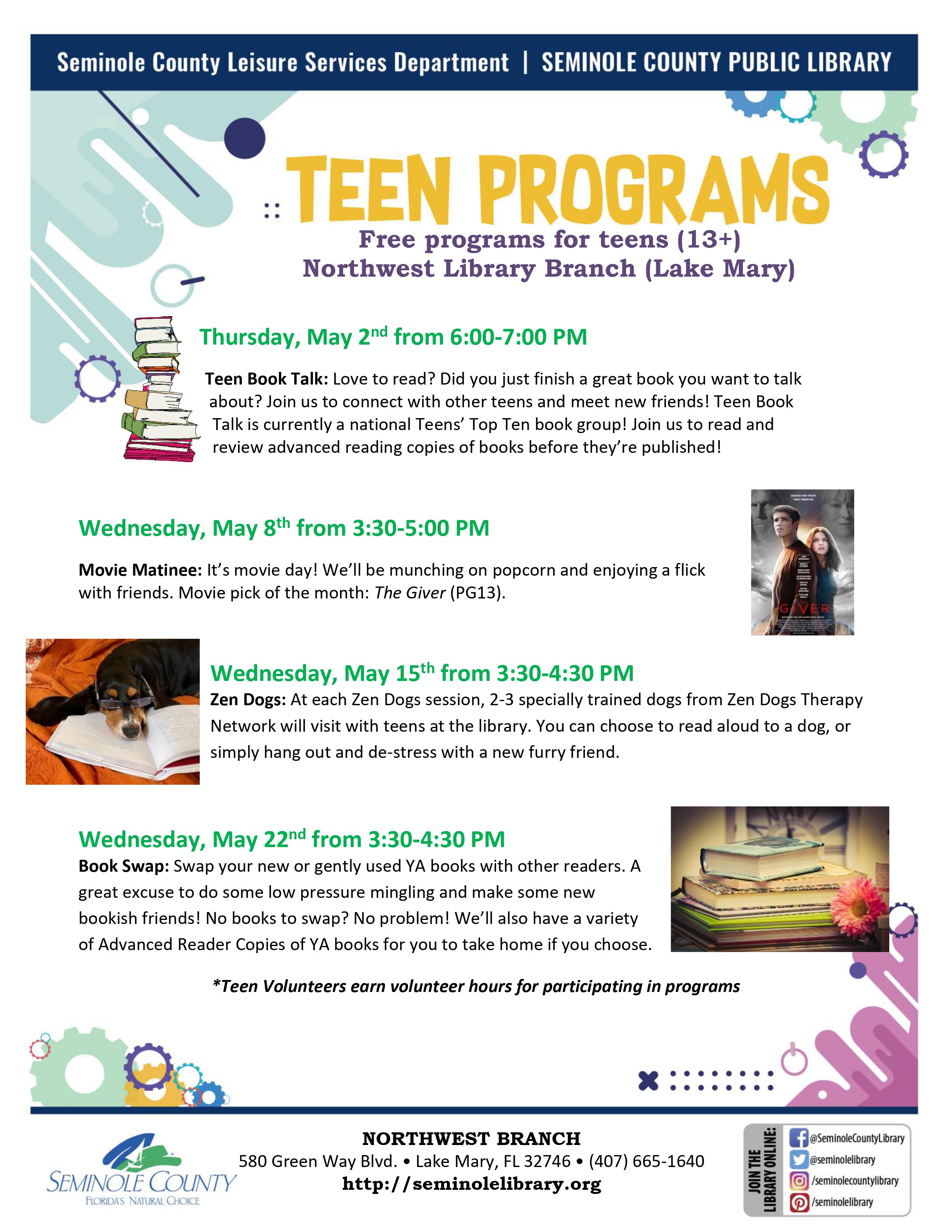 Northwest Branch Teen Events - May 2024