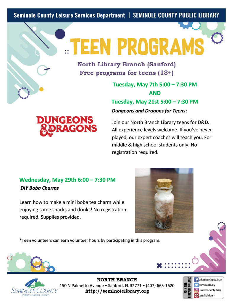 North Branch Teen Events - May 2024