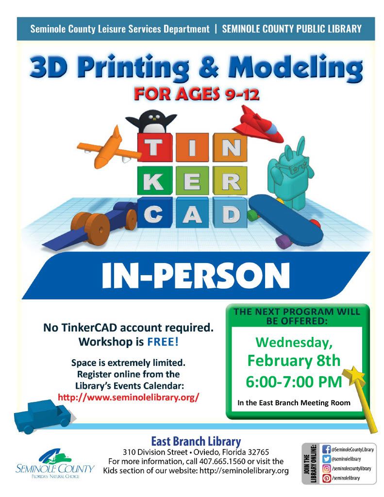 3D Printing and Modeling for Tweens - East Branch