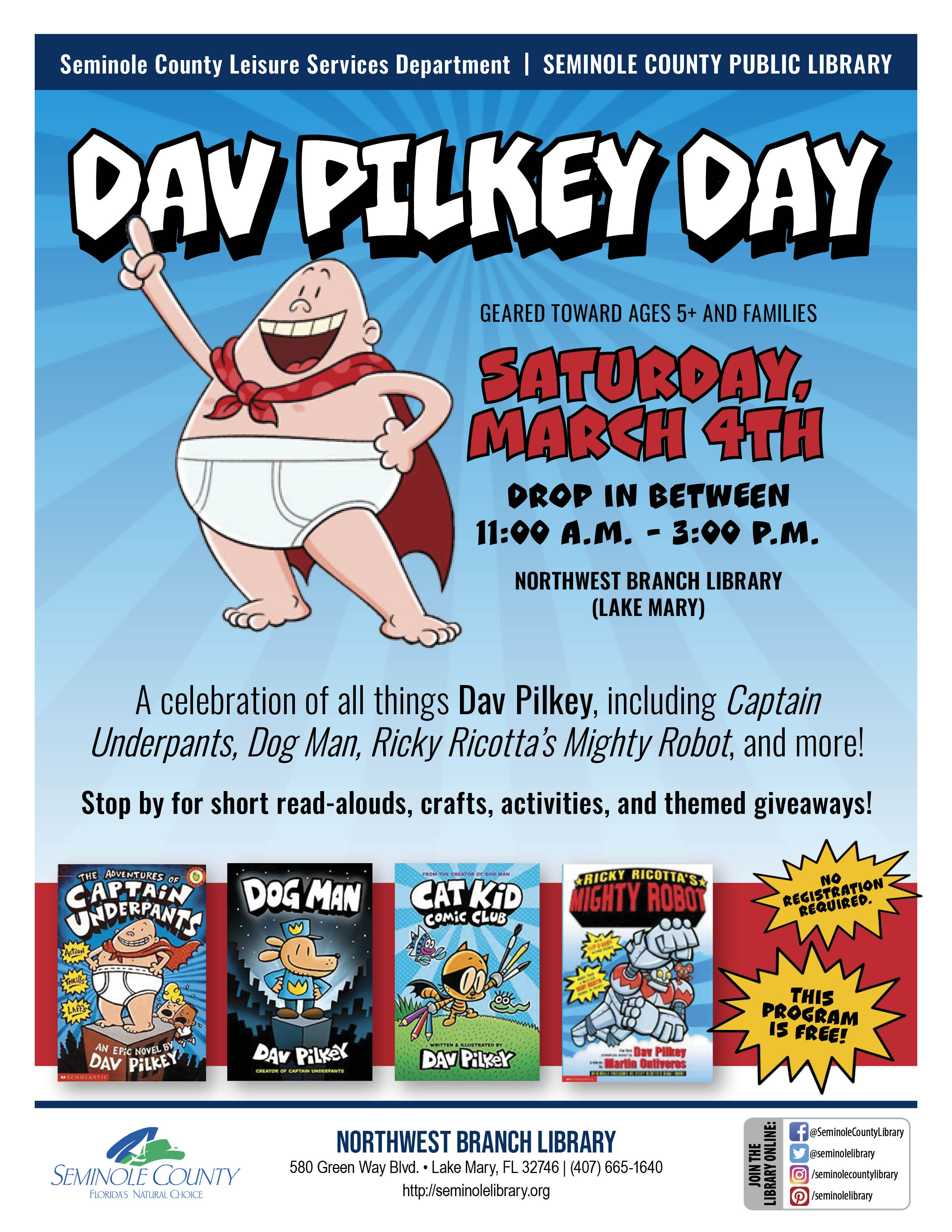  Dav Pilkey Day - Northwest Branch Library
