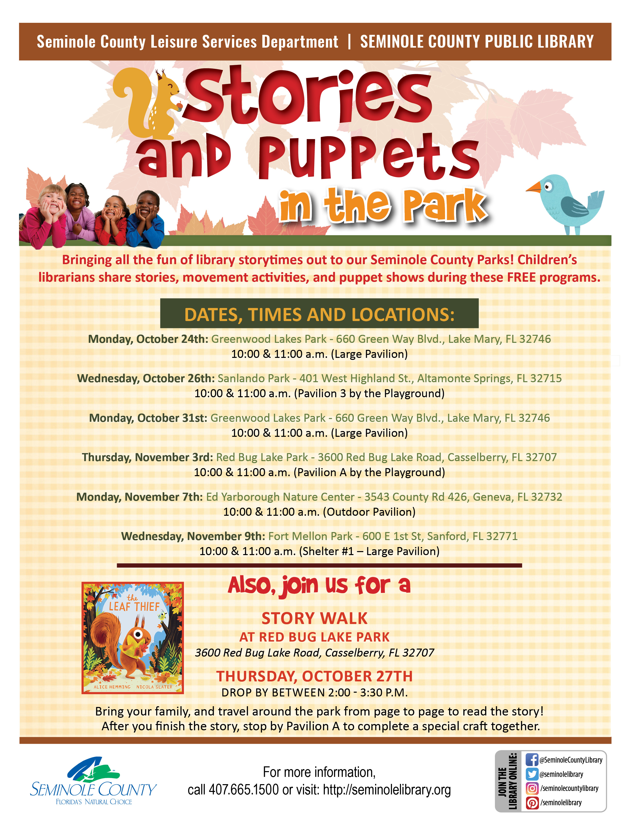 Stories and Puppets in the Park, plus Story Walk