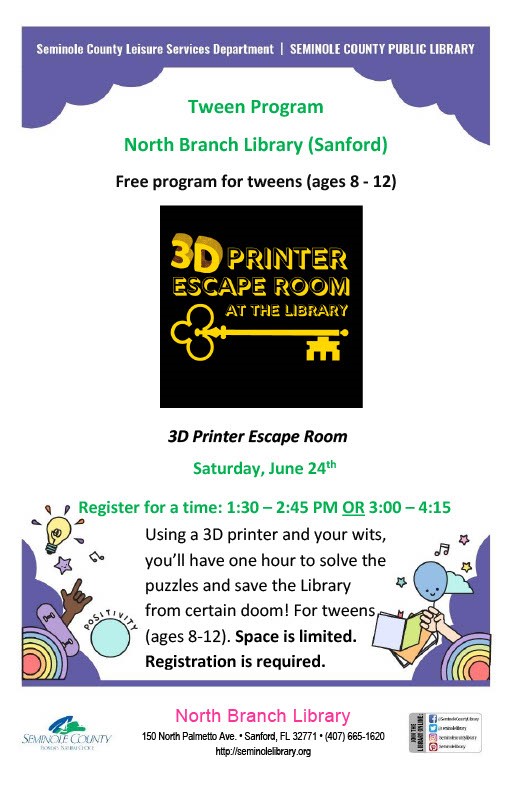 3D Printer Escape Room for Tweens