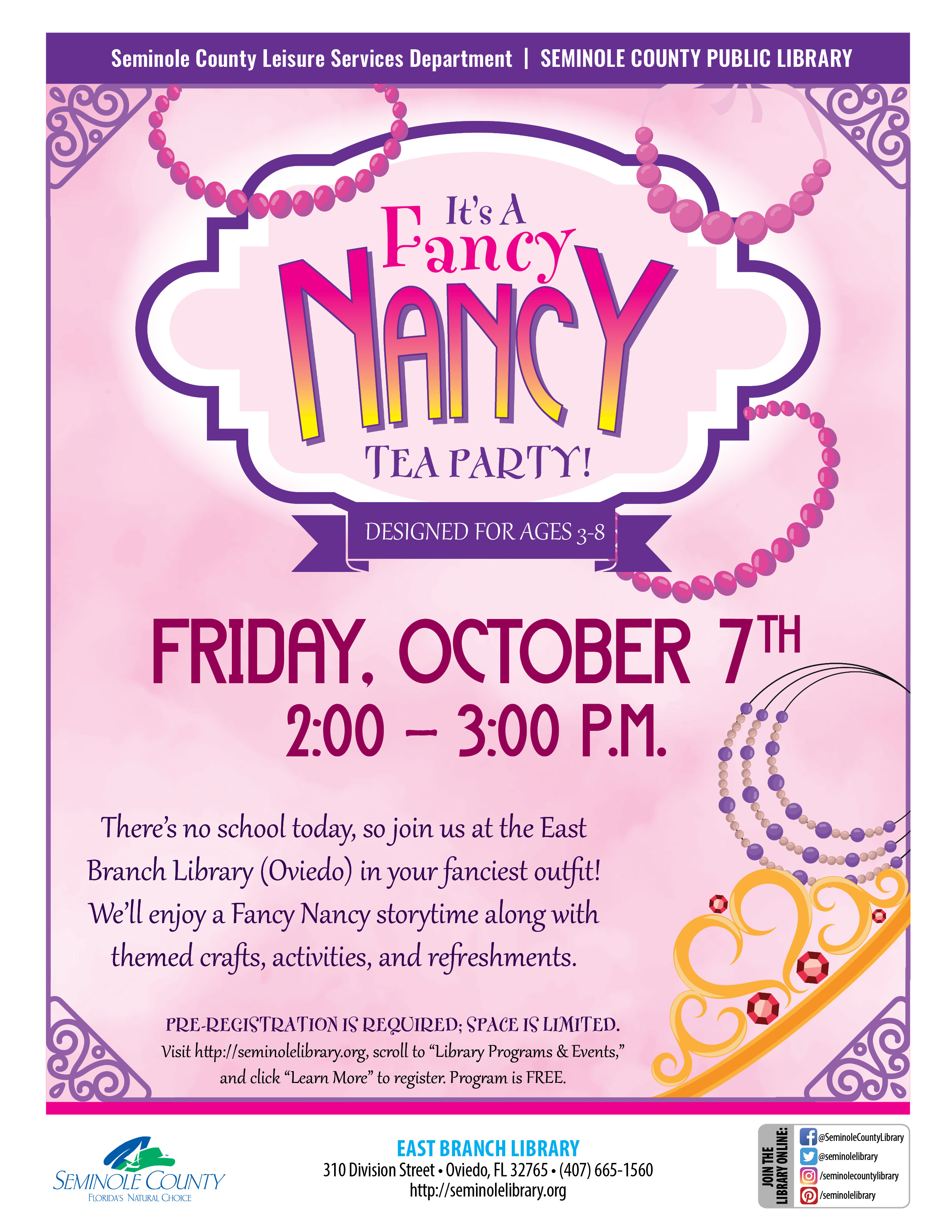 It's a Fancy Nancy Tea Party - East Branch Library