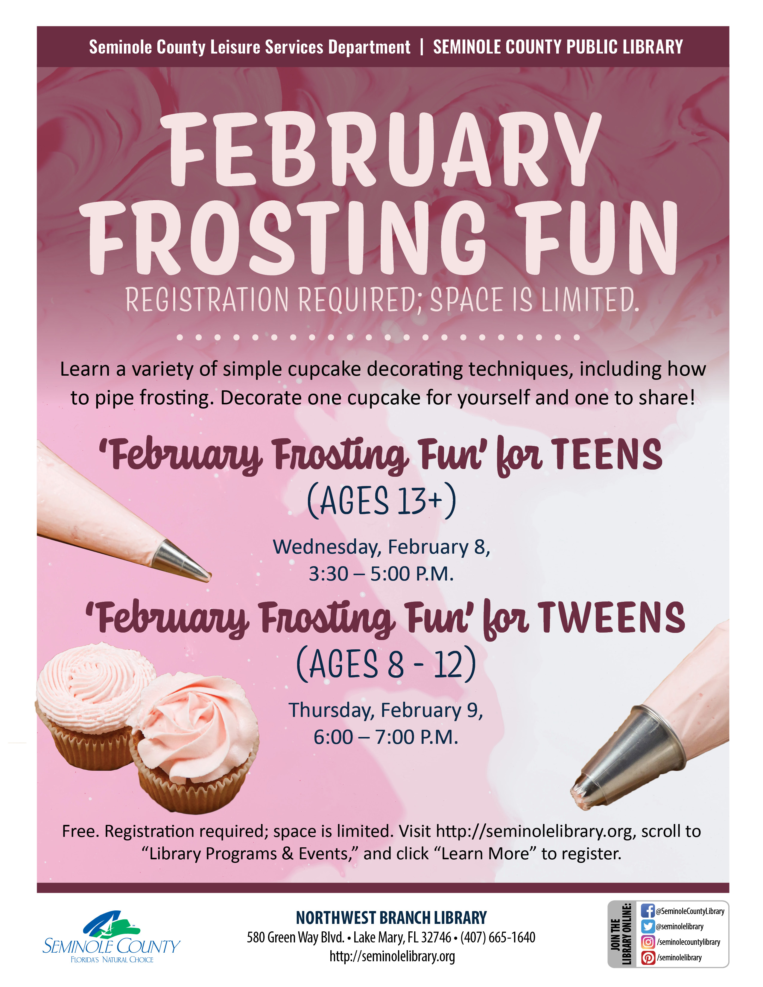 February Frosting Fun - Teens and Tweens - Northwest Branch Library
