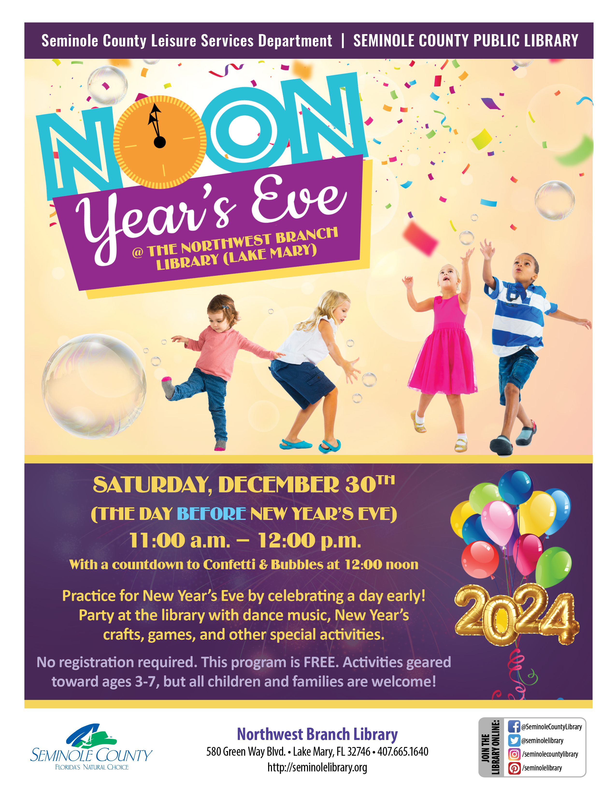 Noon Year's Eve - Northwest Branch Library