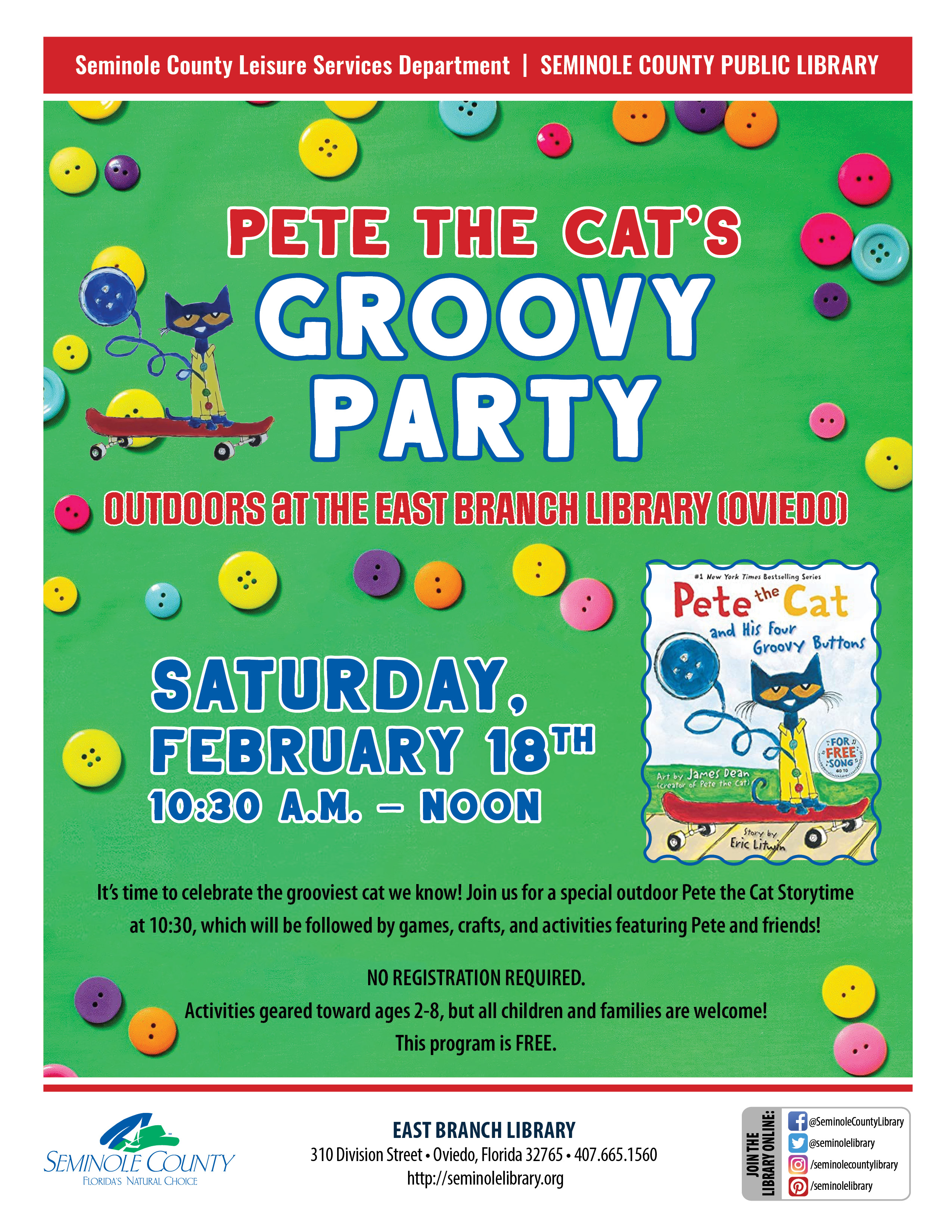 Pete the Cat's Groovy Party - East Branch Library