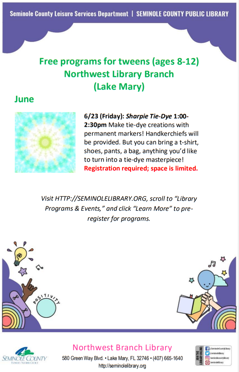 Sharpie Tie Dye for Tweens - Northwest Branch Library