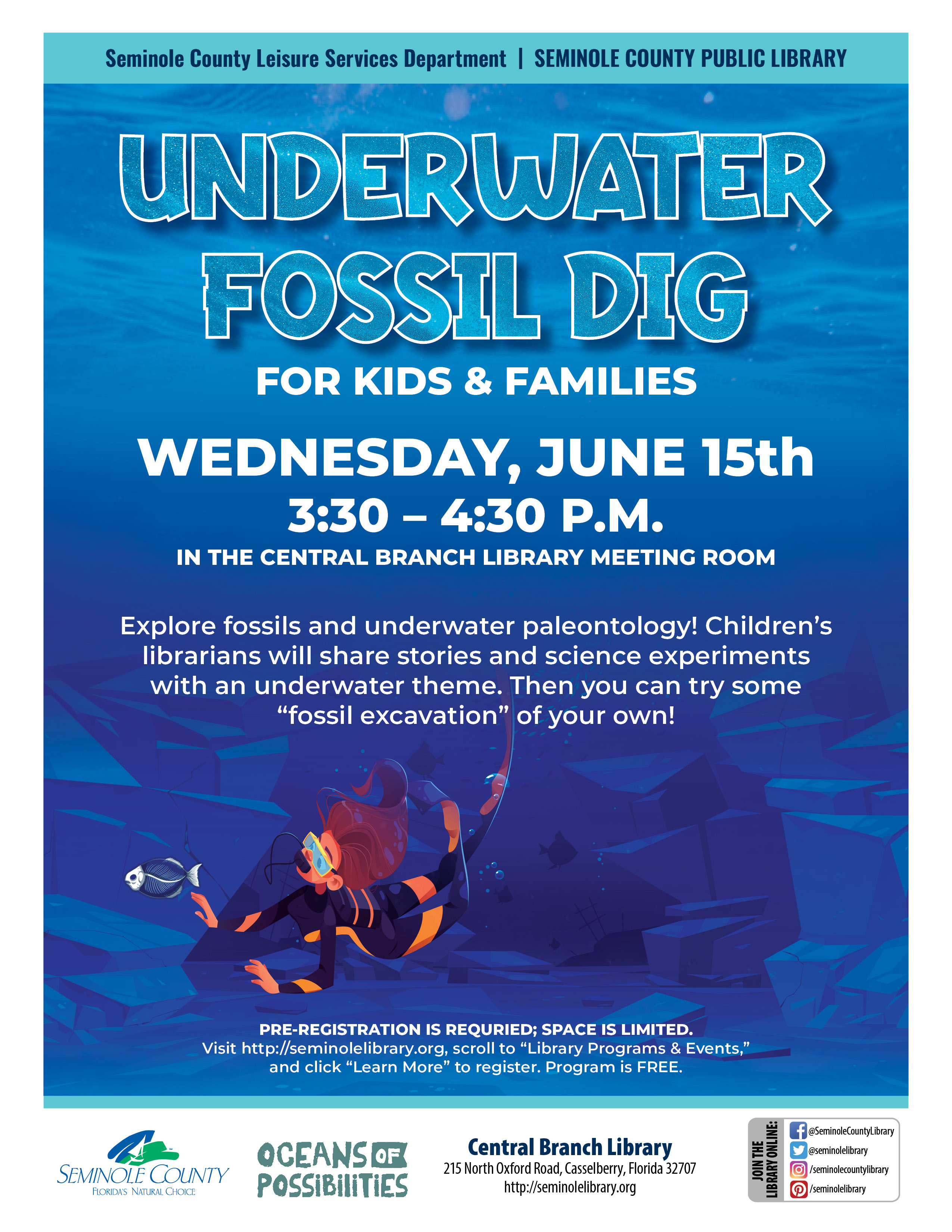 Underwater Fossil Dig at Central Branch Library