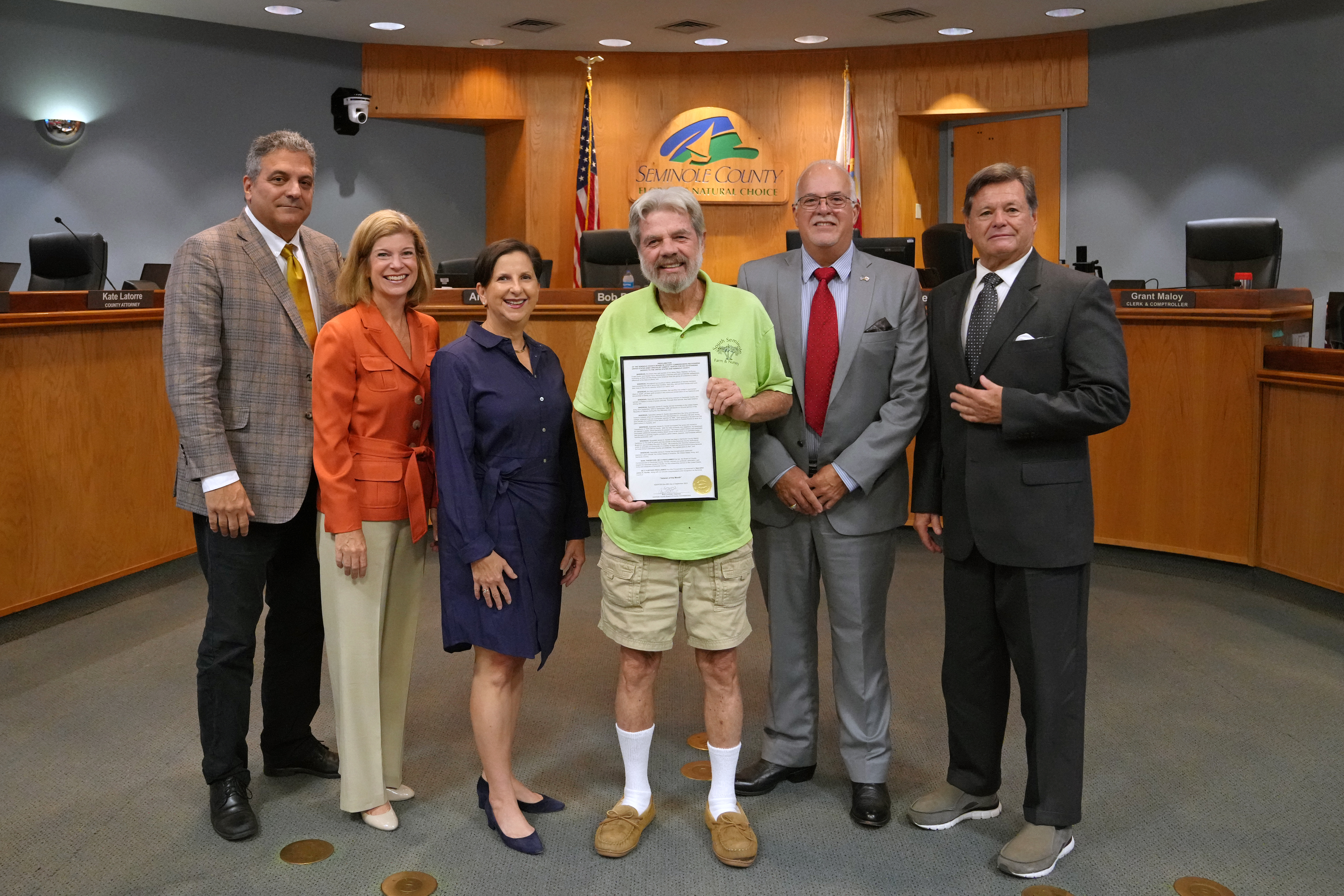 Proclamation - Proclaiming Specialist James D. Hunter, United States Army as Seminole County's September Veteran of the Month.