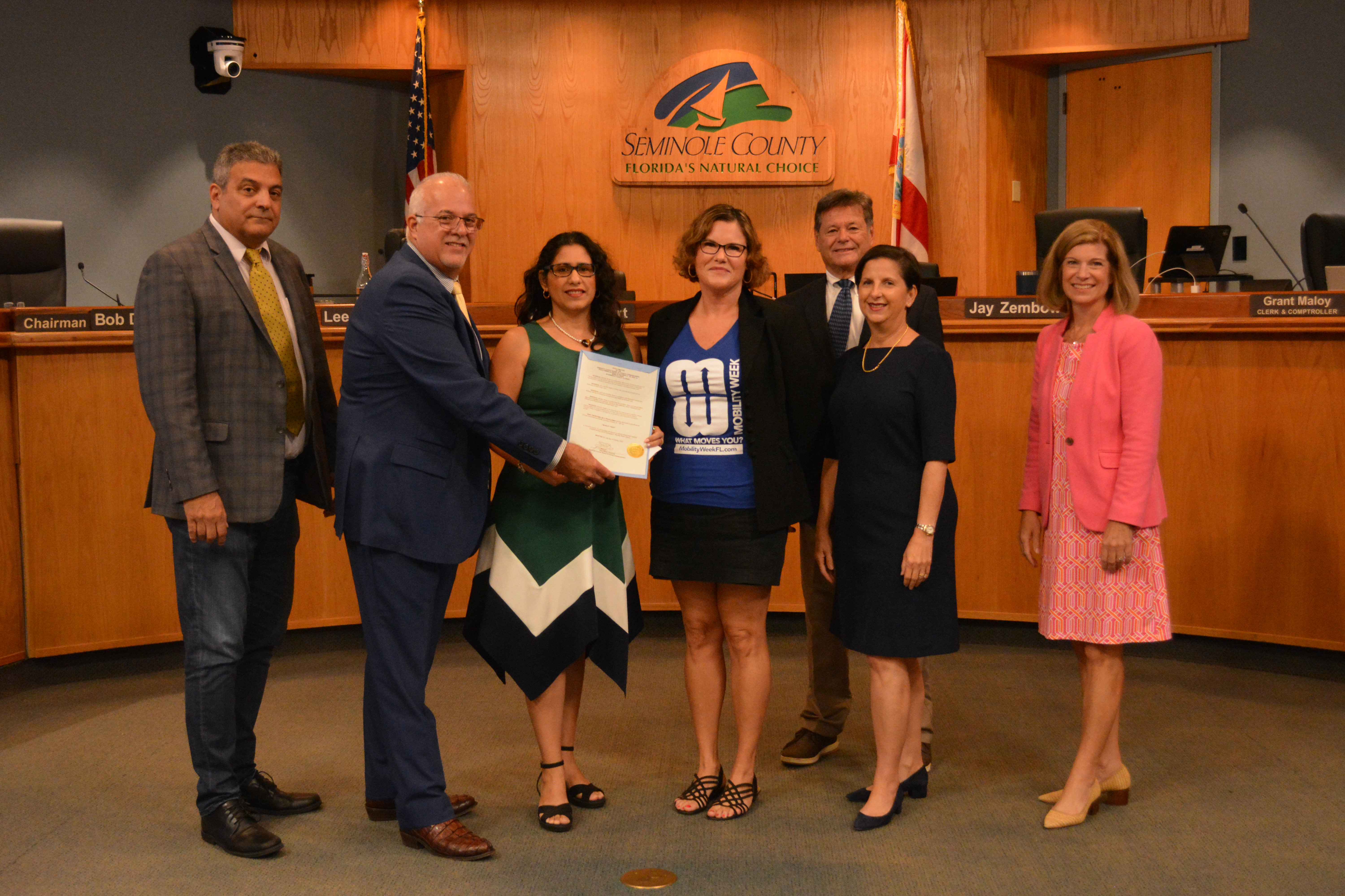 Proclamation — Proclaiming the Week of October 21-28 as Mobility Week in Seminole County. (Stephanie Moss, FDOT Office of Safety)