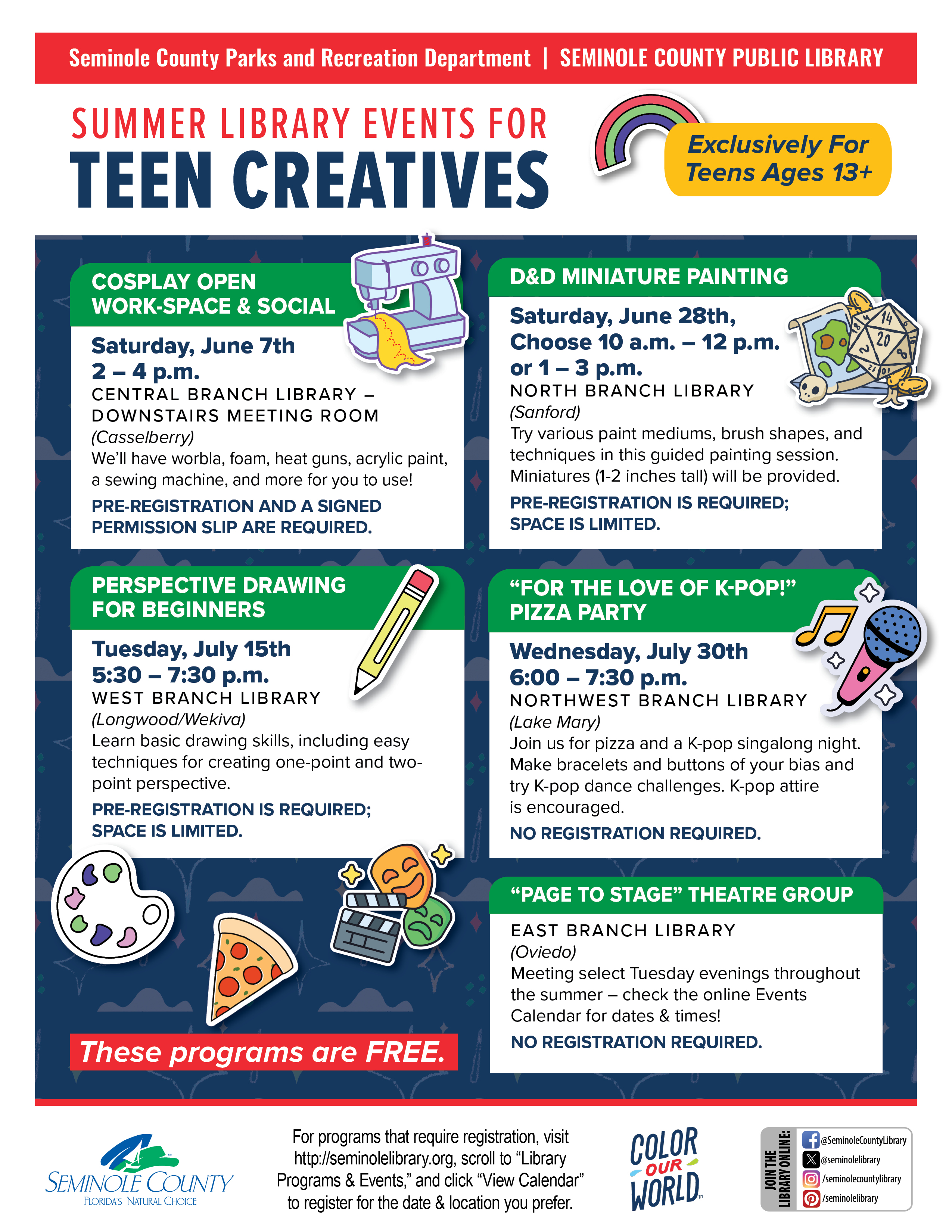 Summer Library Events for Teen Creatives