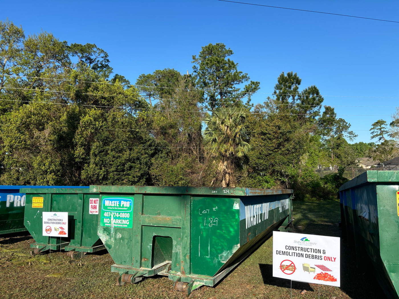 tornado debris waste containers